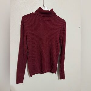 Women's Burgundy Turtleneck Sweater- knit and comfortable by tablots medium